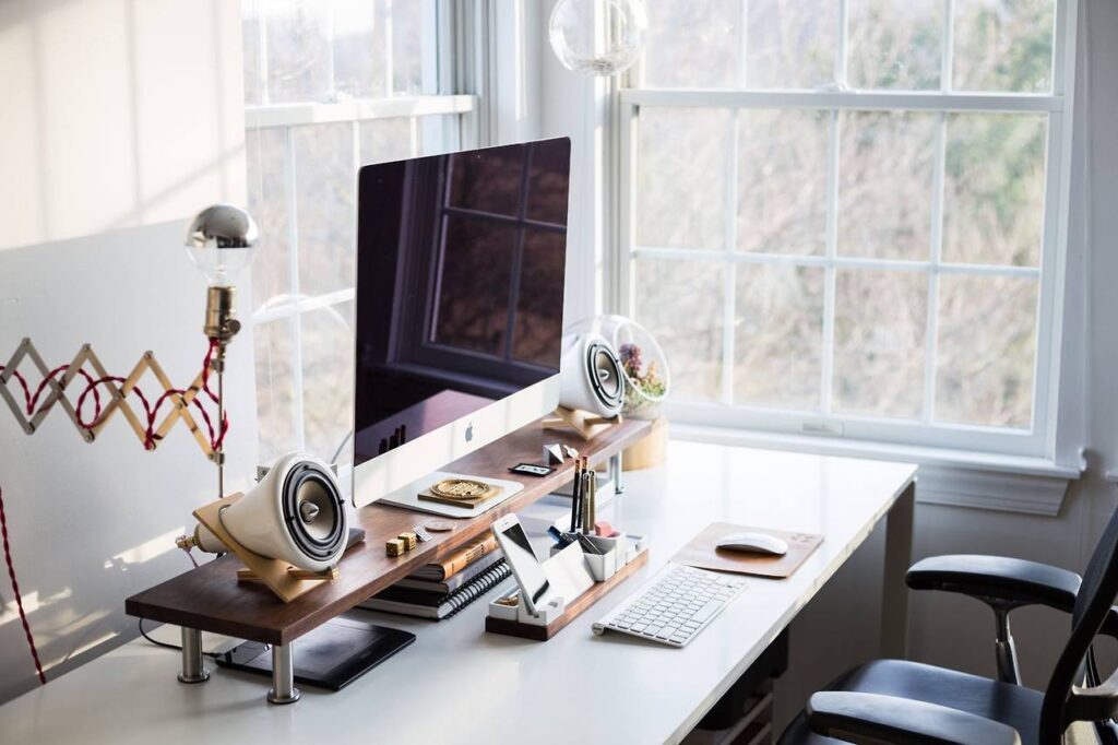 computer on a desk